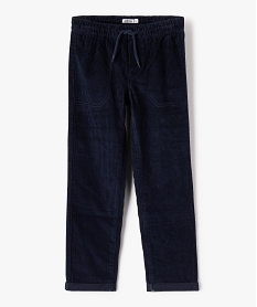 pantalon garcon en velours cotele a taille elastiquee bleuI474001_1