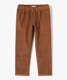 pantalon garcon en velours cotele a taille elastiquee brunI474101_1
