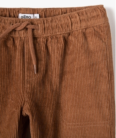 pantalon garcon en velours cotele a taille elastiquee brunI474101_2