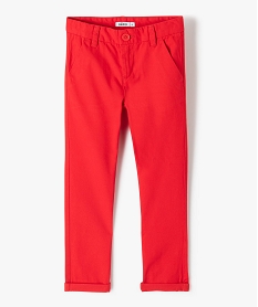 GEMO Pantalon chino en coton garçon Rouge