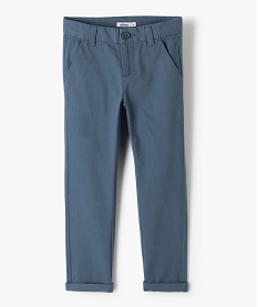 GEMO Pantalon chino en coton garçon Bleu