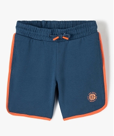 GEMO Bermuda garçon en maille bicolore look rétro bleu standard
