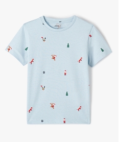 GEMO Tee-shirt de Noël garçon à manches courtes bleu standard
