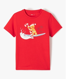 GEMO Tee-shirt de Noël garçon à manches courtes rouge standard