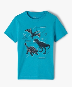 GEMO Tee-shirt garçon à manches courtes et grand imprimé bleu standard