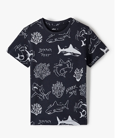 GEMO Tee-shirt garçon imprimé à manches courtes kaki fonce