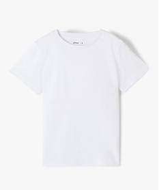GEMO Tee-shirt à manches courtes en coton uni garçon blanc standard