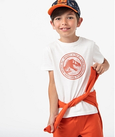 GEMO Tee-shirt garçon à motif dinosaure en relief Blanc