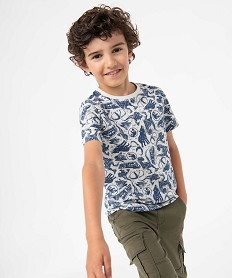 GEMO Tee-shirt garçon à manches courtes motif all over - Jurassic World beige standard