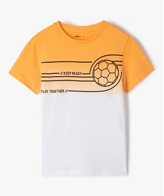 GEMO Tee-shirt garçon effet tie and dye avec motif foot orange standard