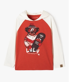GEMO Tee-shirt garçon à capuche avec large motif - LuluCastagnette rouge standard