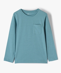 GEMO Tee-shirt à manches longues avec poche poitrine garçon vert standard