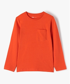 GEMO Tee-shirt à manches longues avec poche poitrine garçon orange standard
