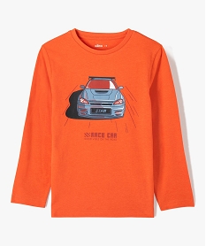 GEMO Tee-shirt garçon à manches longues avec motif orange standard