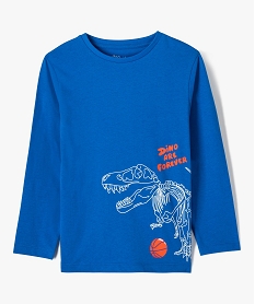 GEMO Tee-shirt garçon à manches longues avec motif bleu standard