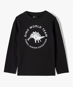 GEMO Tee-shirt garçon à manches longues avec motif kaki vif