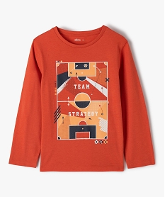 GEMO Tee-shirt garçon à manches longues avec motif Orange