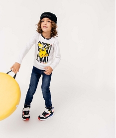GEMO Tee-shirt garçon à manches longues imprimé XXL - Pokémon Blanc