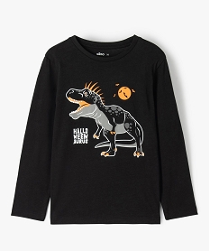 GEMO Tee-shirt garçon à manches longues motif dinosaure spécial Halloween noir standard