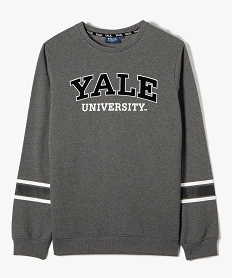 GEMO Sweat garçon molletonné inscription velours - Yale University Gris