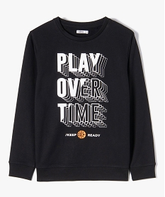 GEMO Sweat garçon en molleton fin avec imprimé graphique noir standard