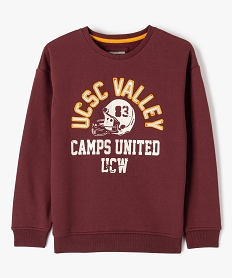 sweat garcon en molleton doux imprime football americain - camps united rougeI492701_1