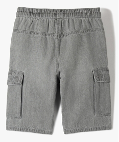 bermuda en jean garcon forme cargo a taille elastiquee grisI494601_3