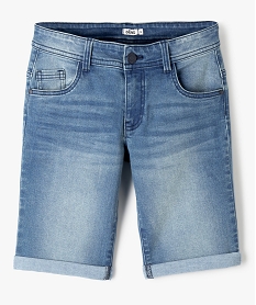 bermuda en jean coupe regular a revers garcon bleuI494801_1
