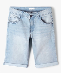 bermuda en jean coupe regular a revers garcon bleuI494901_1