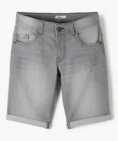 bermuda en jean coupe regular a revers garcon grisI495101_1
