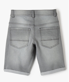 bermuda en jean coupe regular a revers garcon grisI495101_4