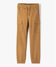 pantalon en toile coupe jogger garcon brun pantalonsI495401_1