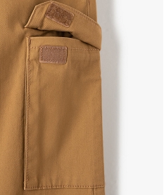 pantalon en toile coupe jogger garcon brun pantalonsI495401_2