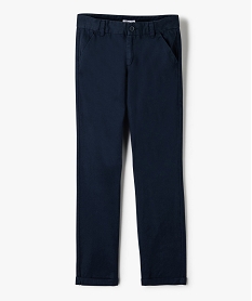 GEMO Pantalon chino en coton à revers garçon noir chine