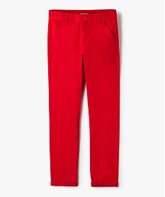 GEMO Pantalon chino en coton à revers garçon rouge standard