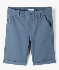 GEMO Bermuda coupe chino regular en toile de coton garçon Bleu