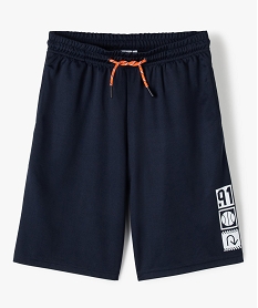 GEMO Bermuda garçon en maille légère à taille élastiquée noir chine