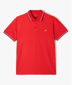 GEMO Polo garçon à manches courtes avec finitions fantaisie rouge standard