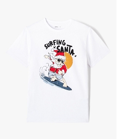 GEMO Tee-shirt garçon à manches courtes spécial Noël blanc standard