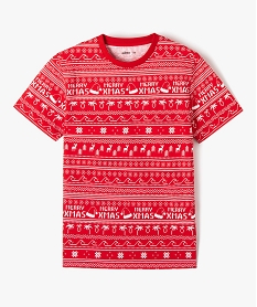 GEMO Tee-shirt garçon à manches courtes spécial Noël violet vif