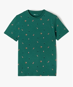 GEMO Tee-shirt garçon à manches courtes spécial Noël vert standard