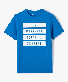 GEMO Tee-shirt garçon à manches courtes avec motif bleu standard