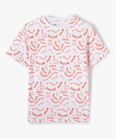 GEMO Tee-shirt garçon à manches courtes avec motif kaki fonce