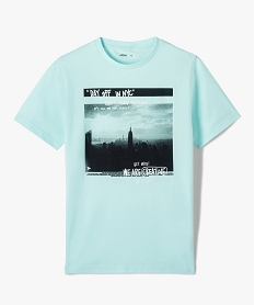 GEMO Tee-shirt garçon à manches courtes avec motif Bleu