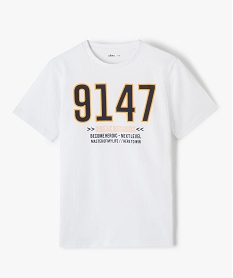 GEMO Tee-shirt garçon à manches courtes imprimé sport blanc standard