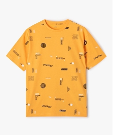 GEMO Tee-shirt garçon à manches courtes et motif all over orange standard
