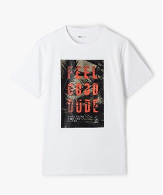 GEMO Tee-shirt garçon à manches courtes et imprimé tropical blanc standard