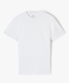 GEMO Tee-shirt à manches courtes uni garçon blanc standard