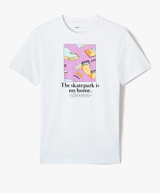 GEMO Tee-shirt garçon à manches courtes avec motif sur le buste blanc standard