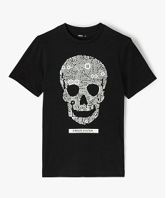 GEMO Tee-shirt garçon à manches courtes motif crâne Noir